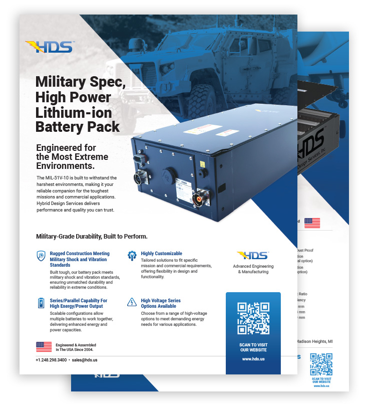 HDS Battery Pack informational sheet image