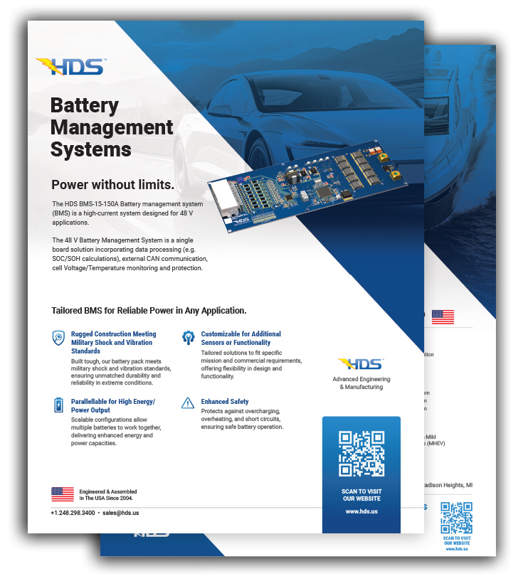 Hybrid Design Services Battery Management Systems product sheet